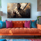 African Warrior Canvas Art - Strong Man Painting Print | Museum Quality Decor