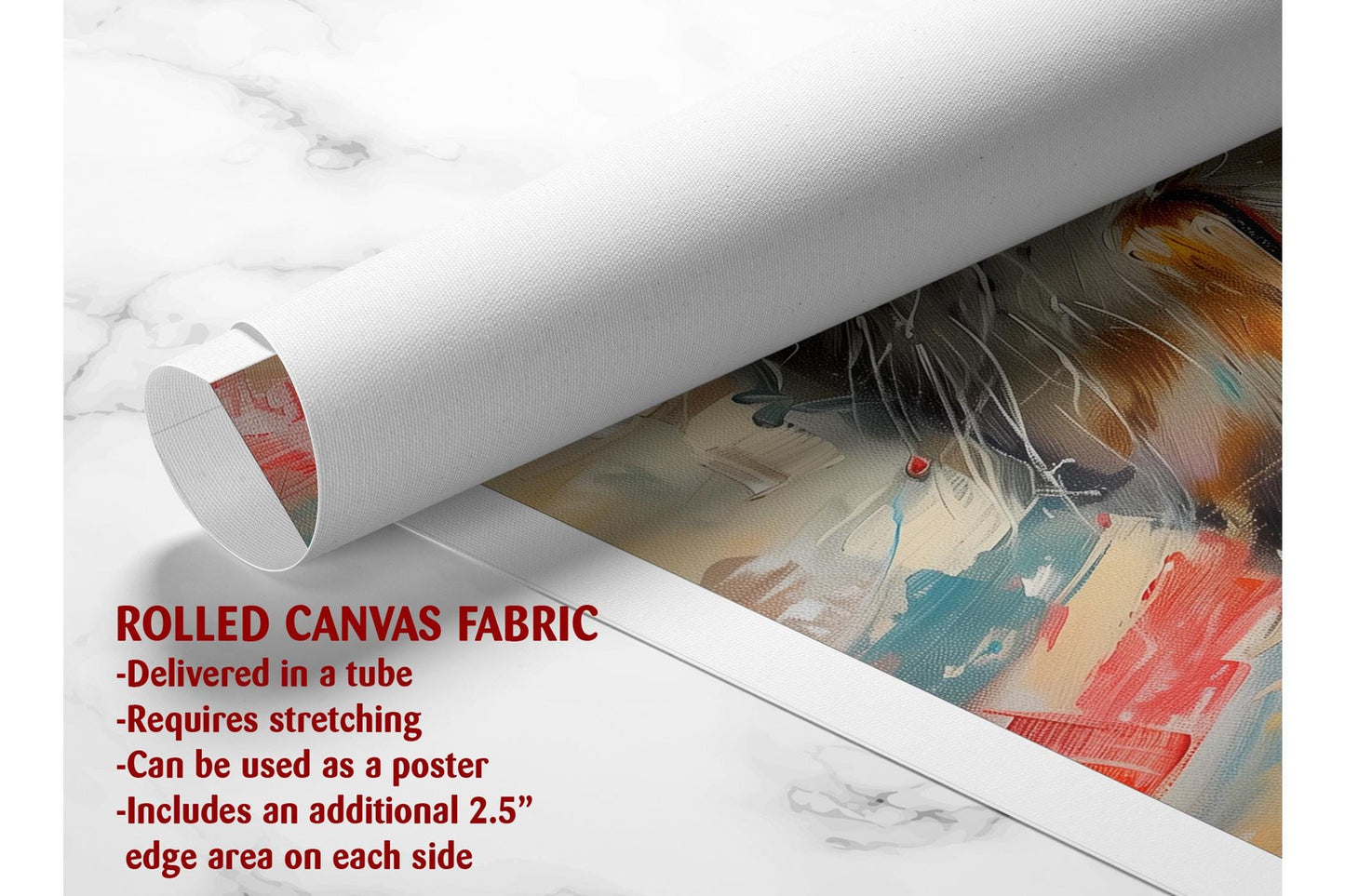 Cat Wall Art - Colorful Oil Painting Print | Rolled or Framed Canvas