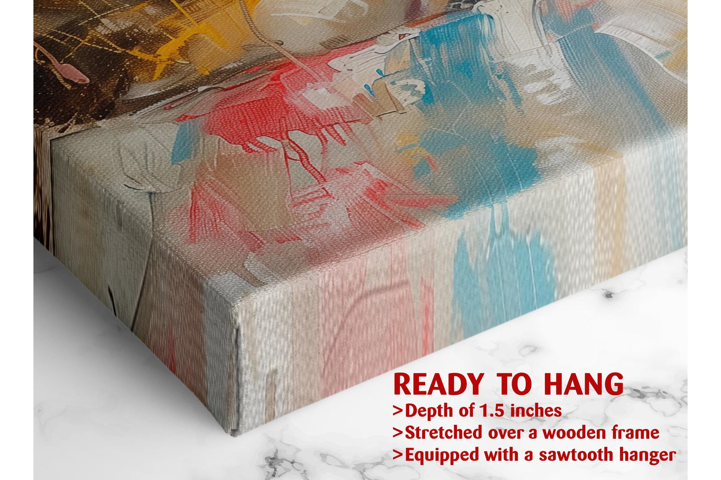 Cat Wall Art - Colorful Oil Painting Print | Rolled or Framed Canvas