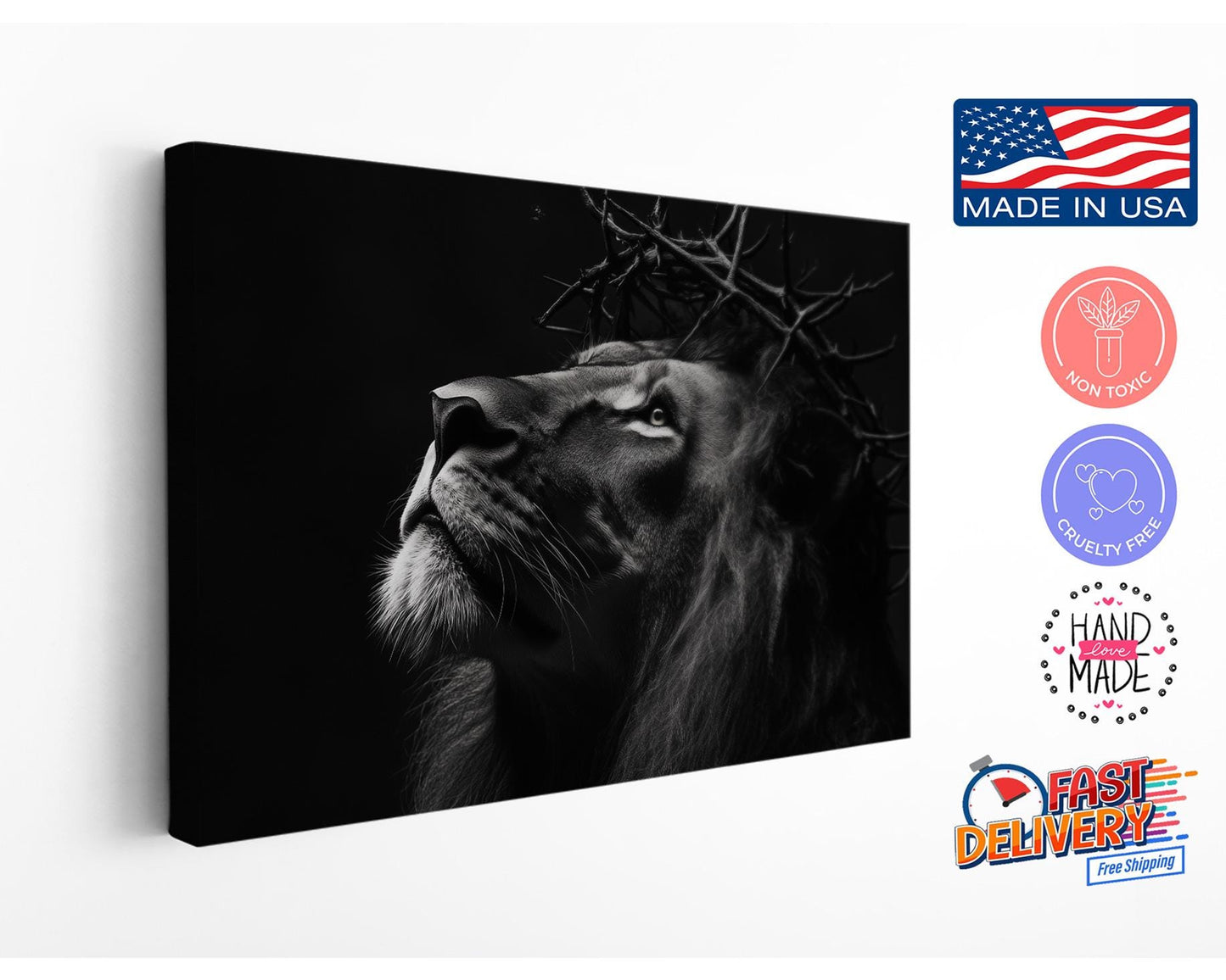 Lion of Judah Canvas Print – Christian Wall Decor | Faith Artwork Ready to Hang