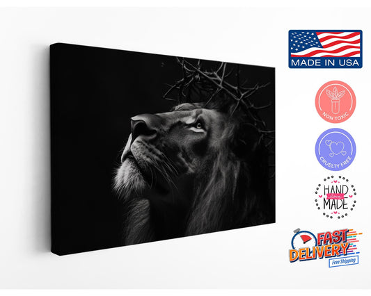 Lion of Judah Canvas Print – Christian Wall Decor | Faith Artwork Ready to Hang
