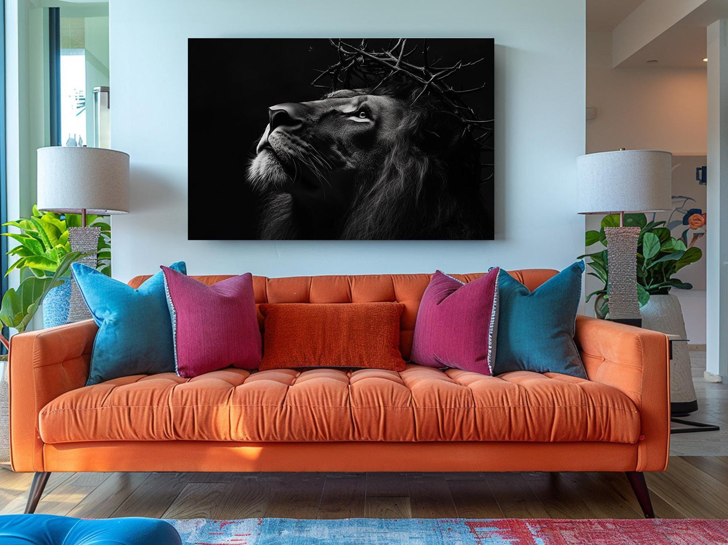 Lion of Judah Canvas Print – Christian Wall Decor | Faith Artwork Ready to Hang