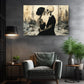 Gothic Romance Wall Art – Skeleton Couple Canvas Print | Museum Quality Decor