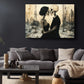 Gothic Romance Wall Art – Skeleton Couple Canvas Print | Museum Quality Decor