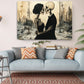 Gothic Romance Wall Art – Skeleton Couple Canvas Print | Museum Quality Decor
