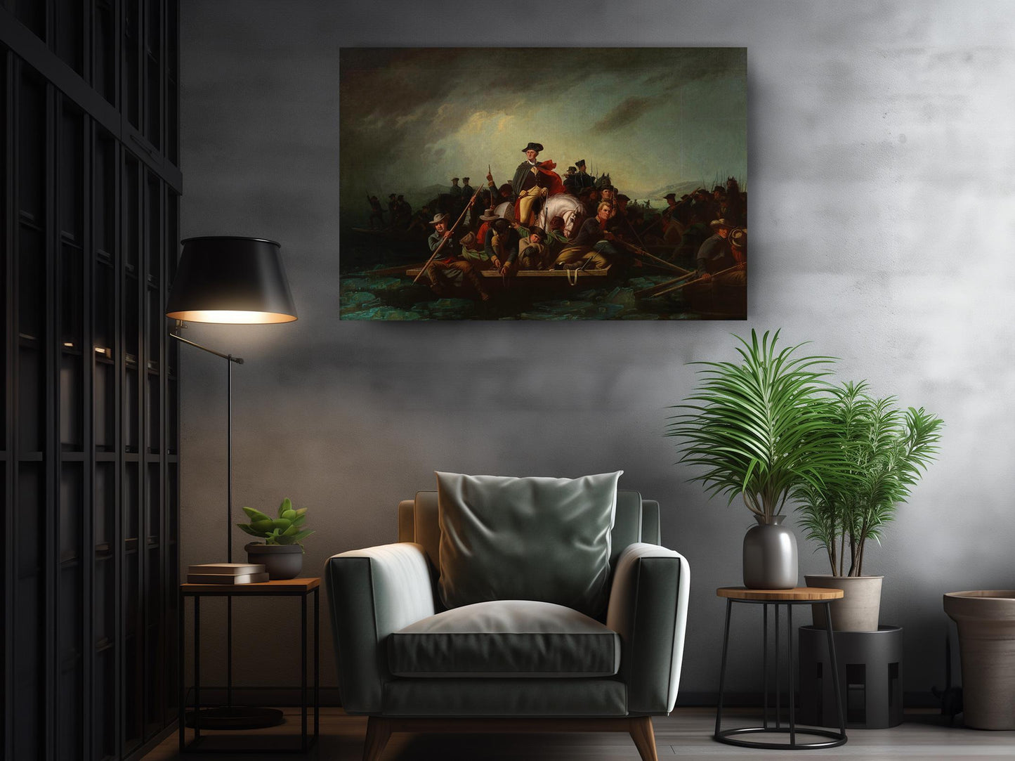 Washington Crossing Delaware Canvas - Museum Quality Historical Wall Art Print