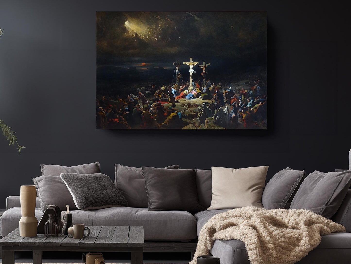 Religious Canvas Print – The Last Sigh of Christ by Julien Michel Gué | Museum Quality Art