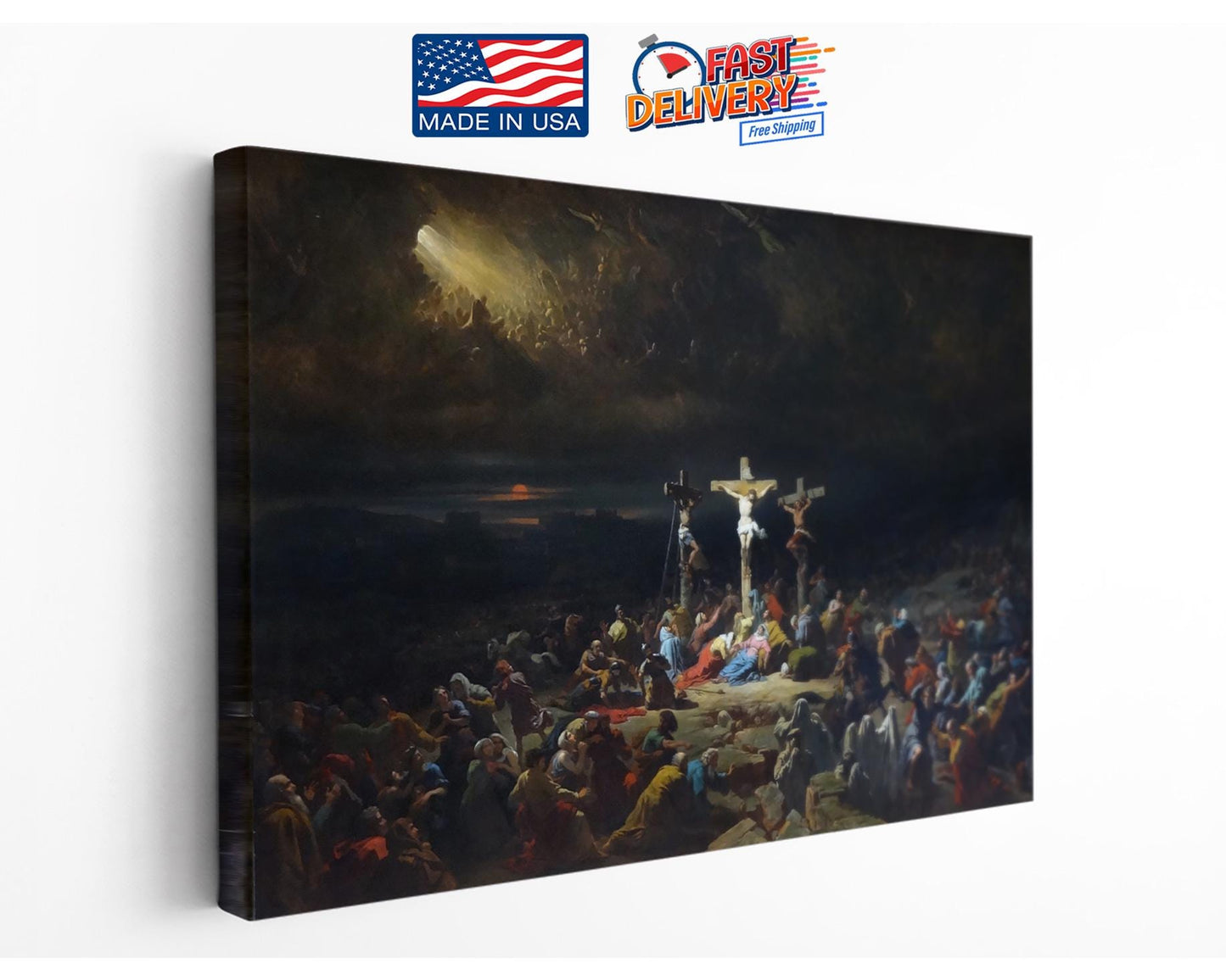 Religious Canvas Print – The Last Sigh of Christ by Julien Michel Gué | Museum Quality Art