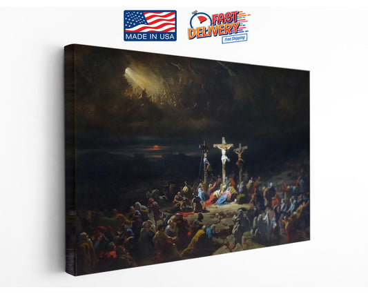 Religious Canvas Print – The Last Sigh of Christ by Julien Michel Gué | Museum Quality Art