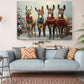 Christmas Donkey Canvas - Funny Holiday Wall Art | Handcrafted Ready to Hang Print