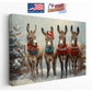 Christmas Donkey Canvas - Funny Holiday Wall Art | Handcrafted Ready to Hang Print