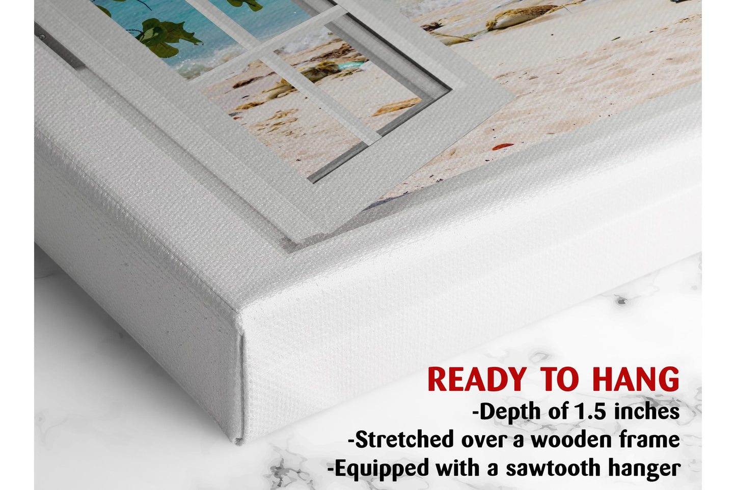 Ocean View Canvas Print - Ready to Hang Coastal Beach Wall Art on Wood Frame