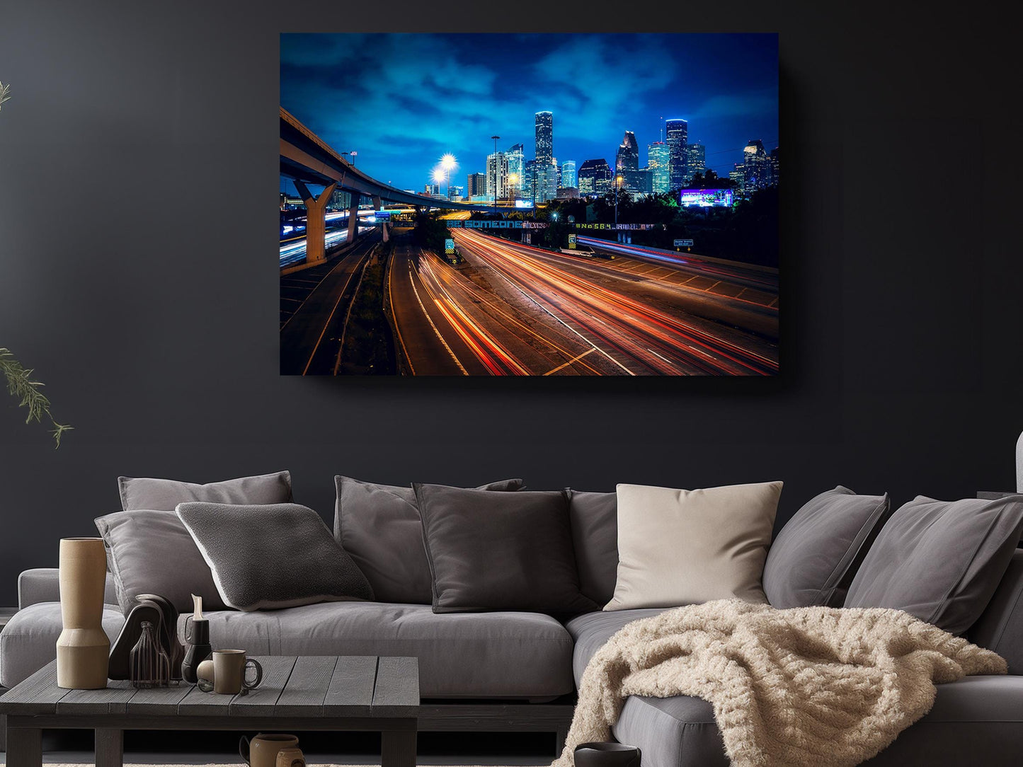 Houston Cityscape Canvas – Motivational Wall Art | Texas City Wall Decor Print