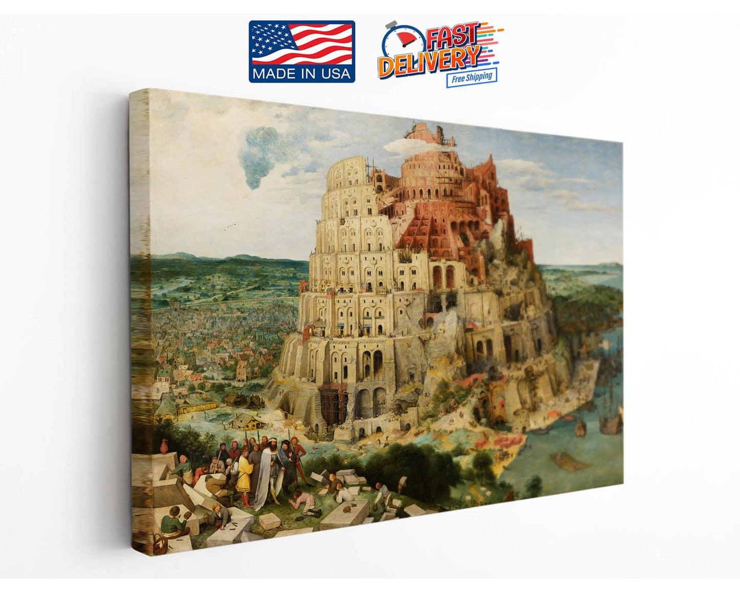 Tower of Babel Canvas Print – Renaissance Artwork Museum Quality Canvas Wall Decor