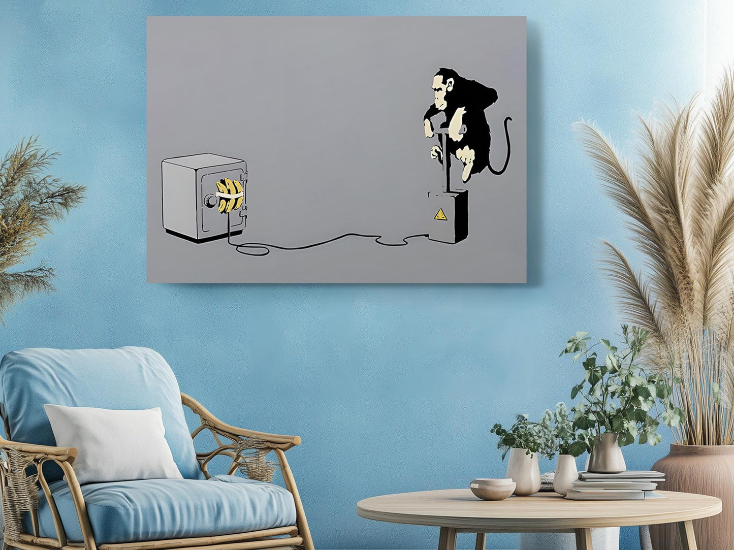 Banksy Monkey Canvas Print - Urban Street Art Wall Décor | Ready to Hang or Rolled