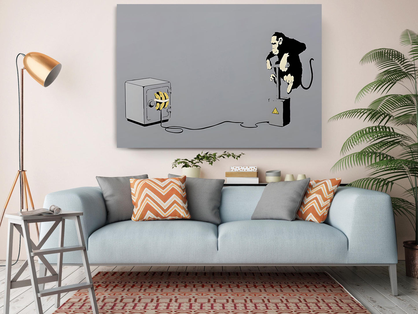 Banksy Monkey Canvas Print - Urban Street Art Wall Décor | Ready to Hang or Rolled