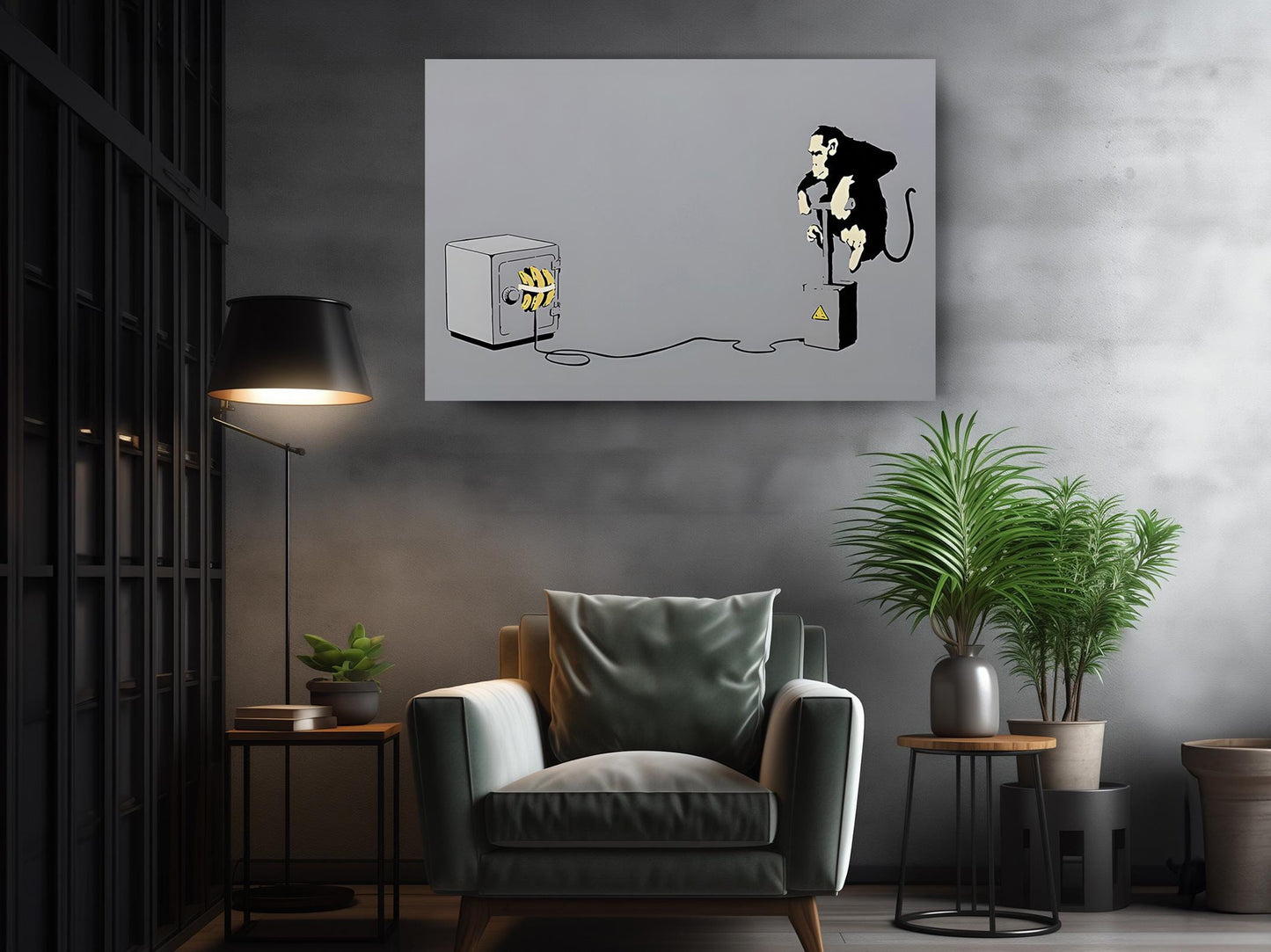 Banksy Monkey Canvas Print - Urban Street Art Wall Décor | Ready to Hang or Rolled