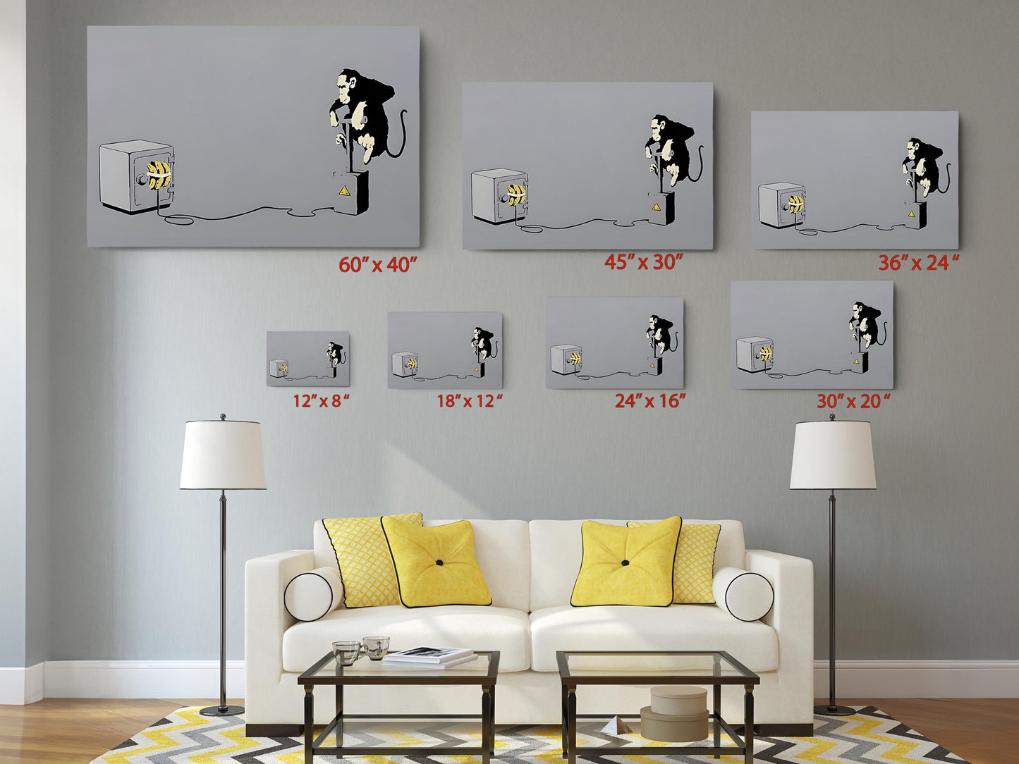 Banksy Monkey Canvas Print - Urban Street Art Wall Décor | Ready to Hang or Rolled