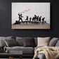 Banksy Refugee Canvas – Urban Street Art Wall Décor | Ready to Hang or Rolled