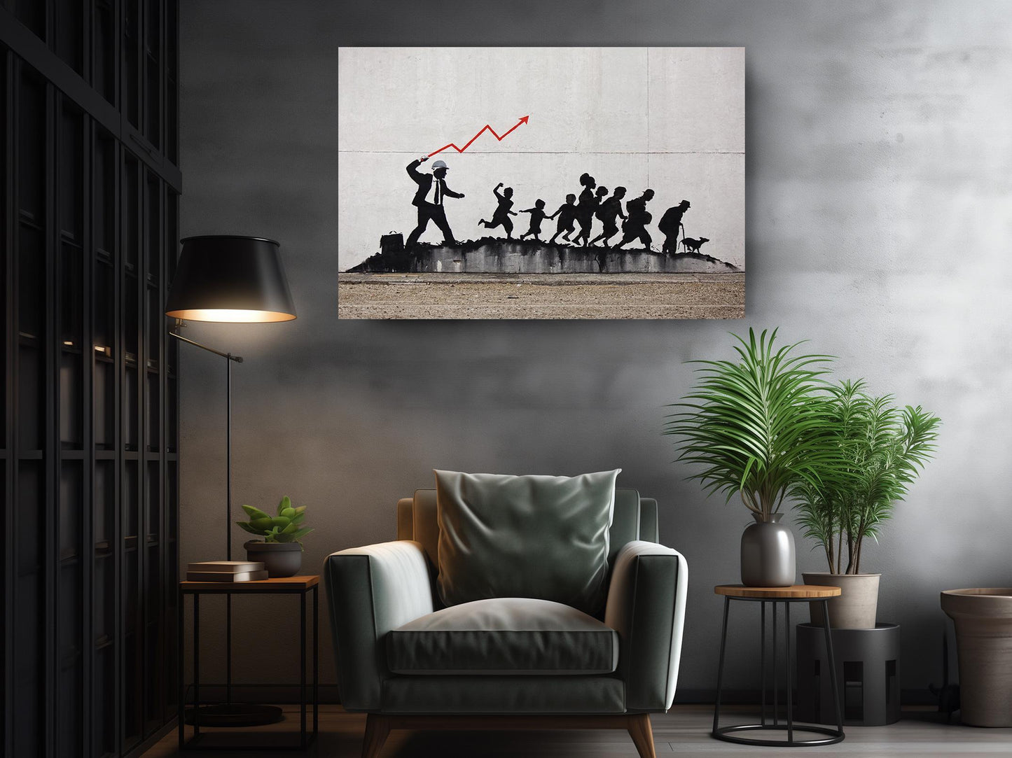Banksy Refugee Canvas – Urban Street Art Wall Décor | Ready to Hang or Rolled