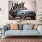 Banksy Canvas Print - Blue Truck Urban Street Art | Museum Quality Canvas Wall Decor