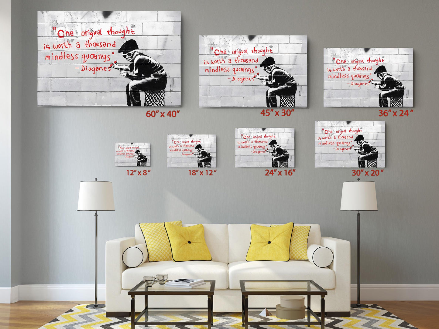 Canvas Art Print - Banksy Style Ready to Hang Museum Quality Wall Decor
