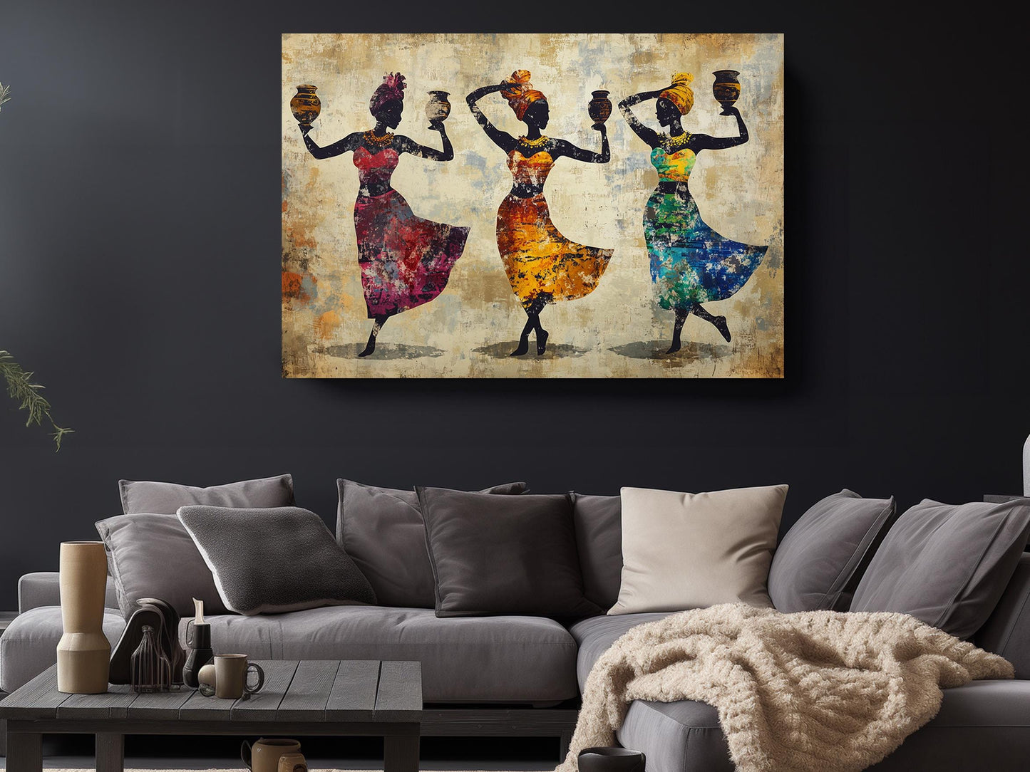 African Dance Canvas Art – Tribal Wall Decor | Modern Home Prints Ready to Hang