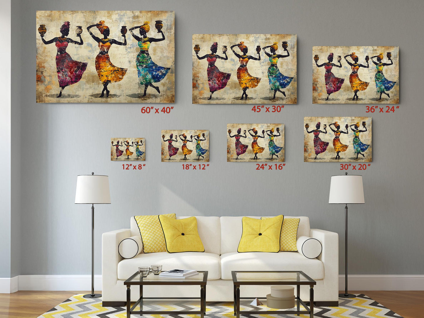 African Dance Canvas Art – Tribal Wall Decor | Modern Home Prints Ready to Hang