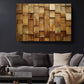 Rustic Wooden Tiles Art – Modern Wood Wall Decor | Ready To Hang Canvas Print