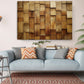 Rustic Wooden Tiles Art – Modern Wood Wall Decor | Ready To Hang Canvas Print
