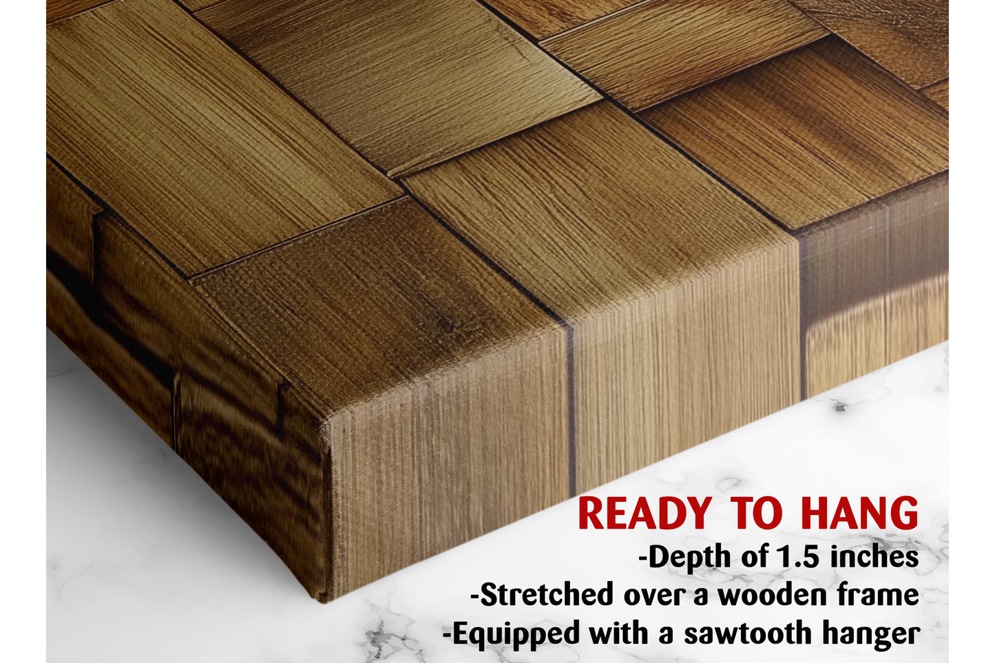 Rustic Wooden Tiles Art – Modern Wood Wall Decor | Ready To Hang Canvas Print