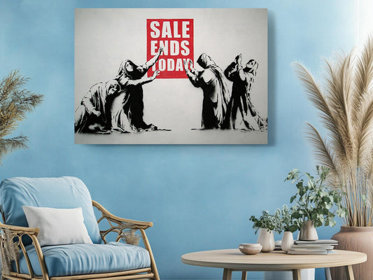 Banksy Canvas Print - Black White Red Art | Modern Wall Decor, Ready to Hang