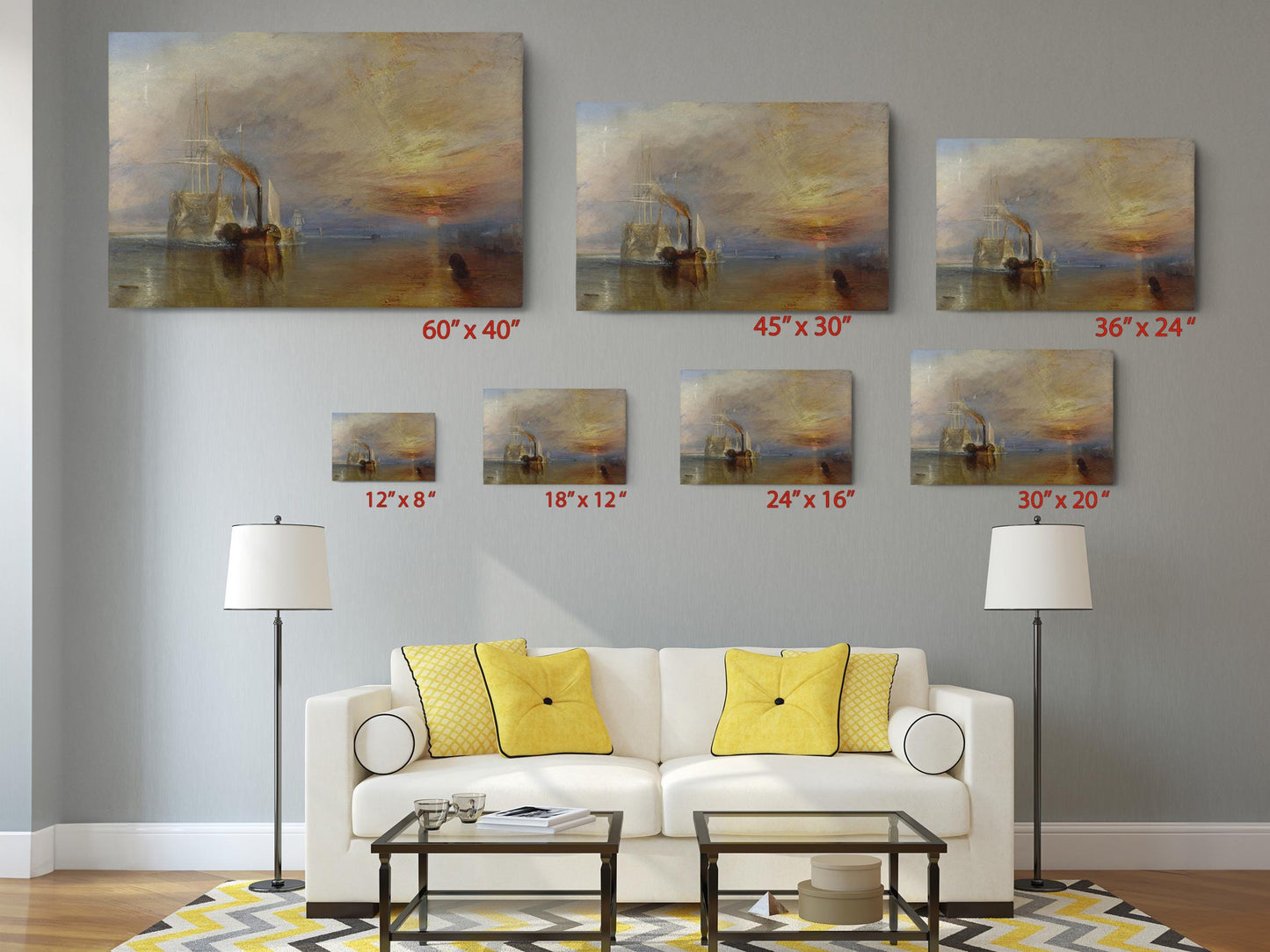 Fighting Temeraire Canvas – Sunset Ocean Sea Art | Museum Quality Print