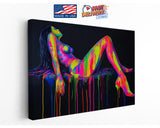 Neon Canvas Print - Abstract Woman Art | Modern Colorful Wall Decor
