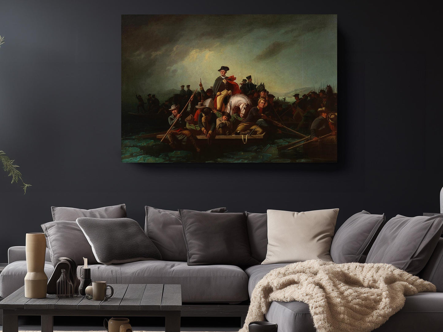 Washington Crossing Delaware Canvas - Museum Quality Historical Wall Art Print
