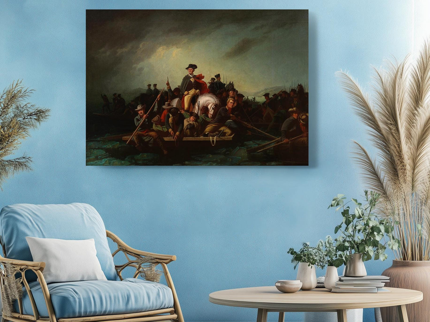 Washington Crossing Delaware Canvas - Museum Quality Historical Wall Art Print