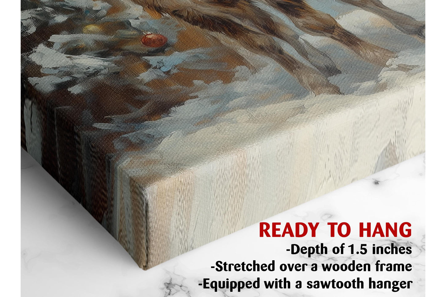 Christmas Donkey Canvas - Funny Holiday Wall Art | Handcrafted Ready to Hang Print