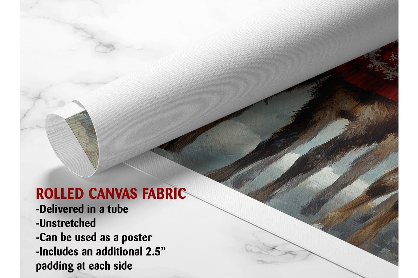 Christmas Donkey Canvas - Funny Holiday Wall Art | Handcrafted Ready to Hang Print