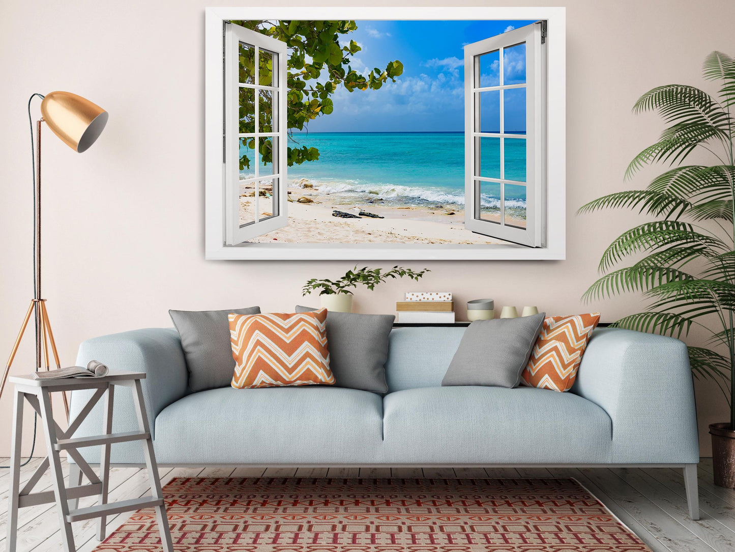 Ocean View Canvas Print - Ready to Hang Coastal Beach Wall Art on Wood Frame