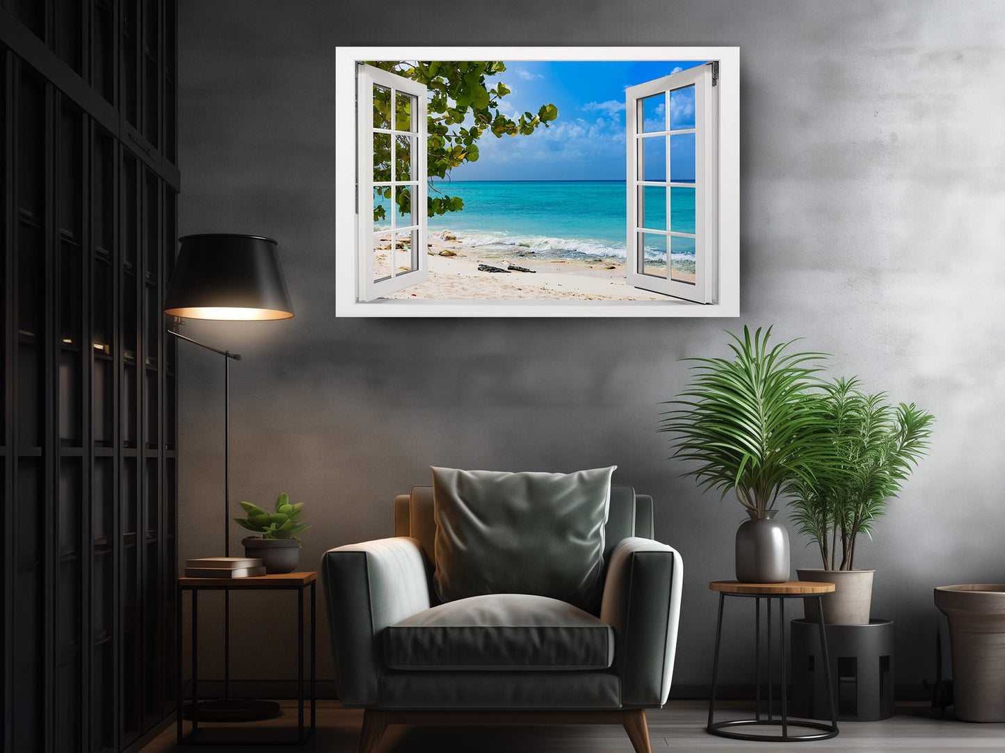 Ocean View Canvas Print - Ready to Hang Coastal Beach Wall Art on Wood Frame