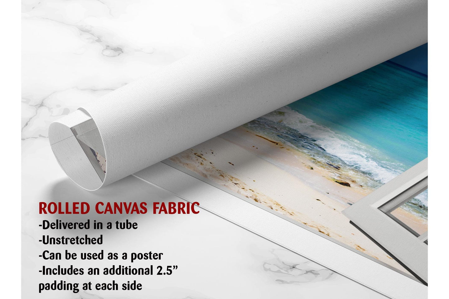 Ocean View Canvas Print - Ready to Hang Coastal Beach Wall Art on Wood Frame