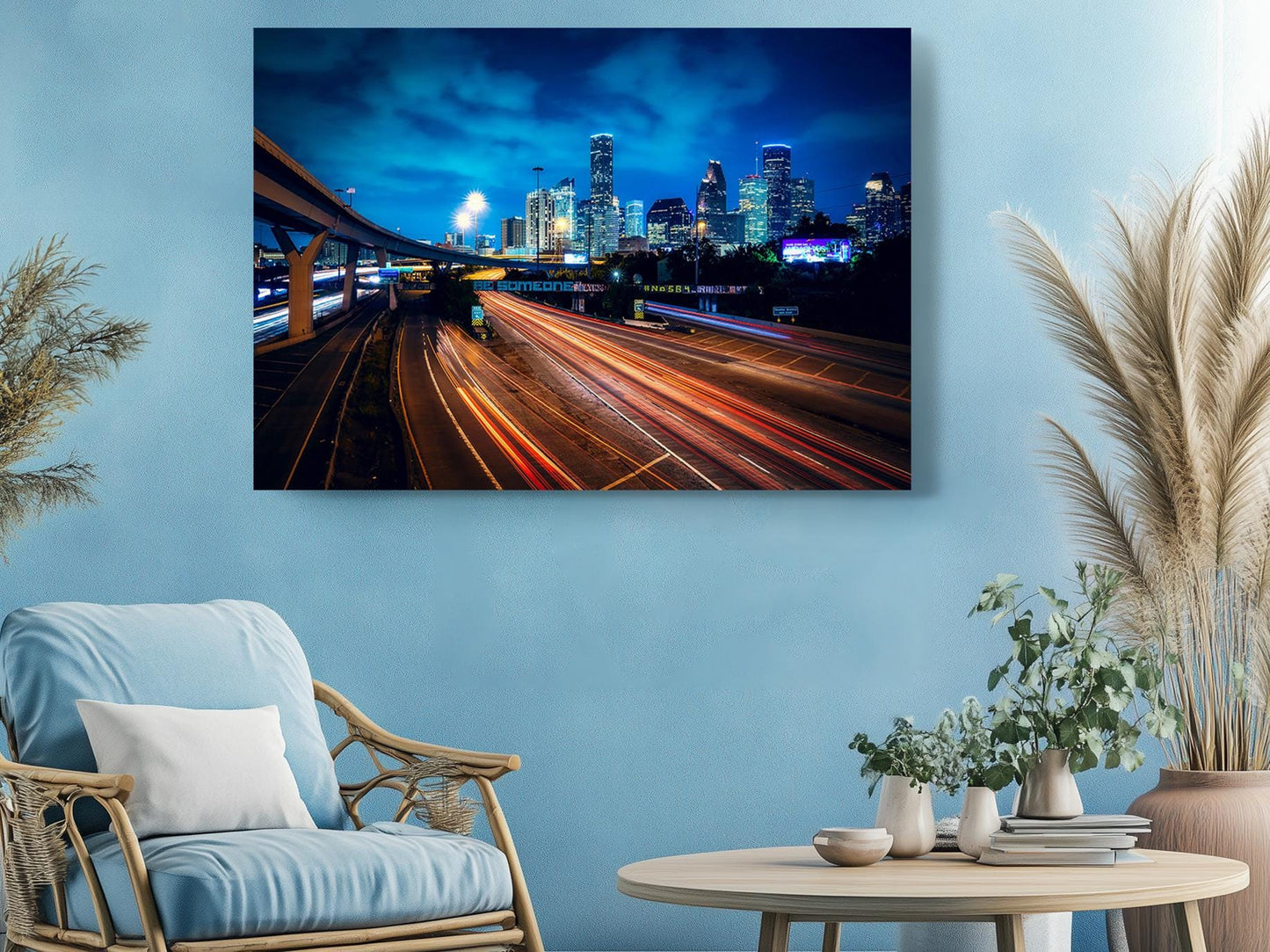 Houston Cityscape Canvas – Motivational Wall Art | Texas City Wall Decor Print