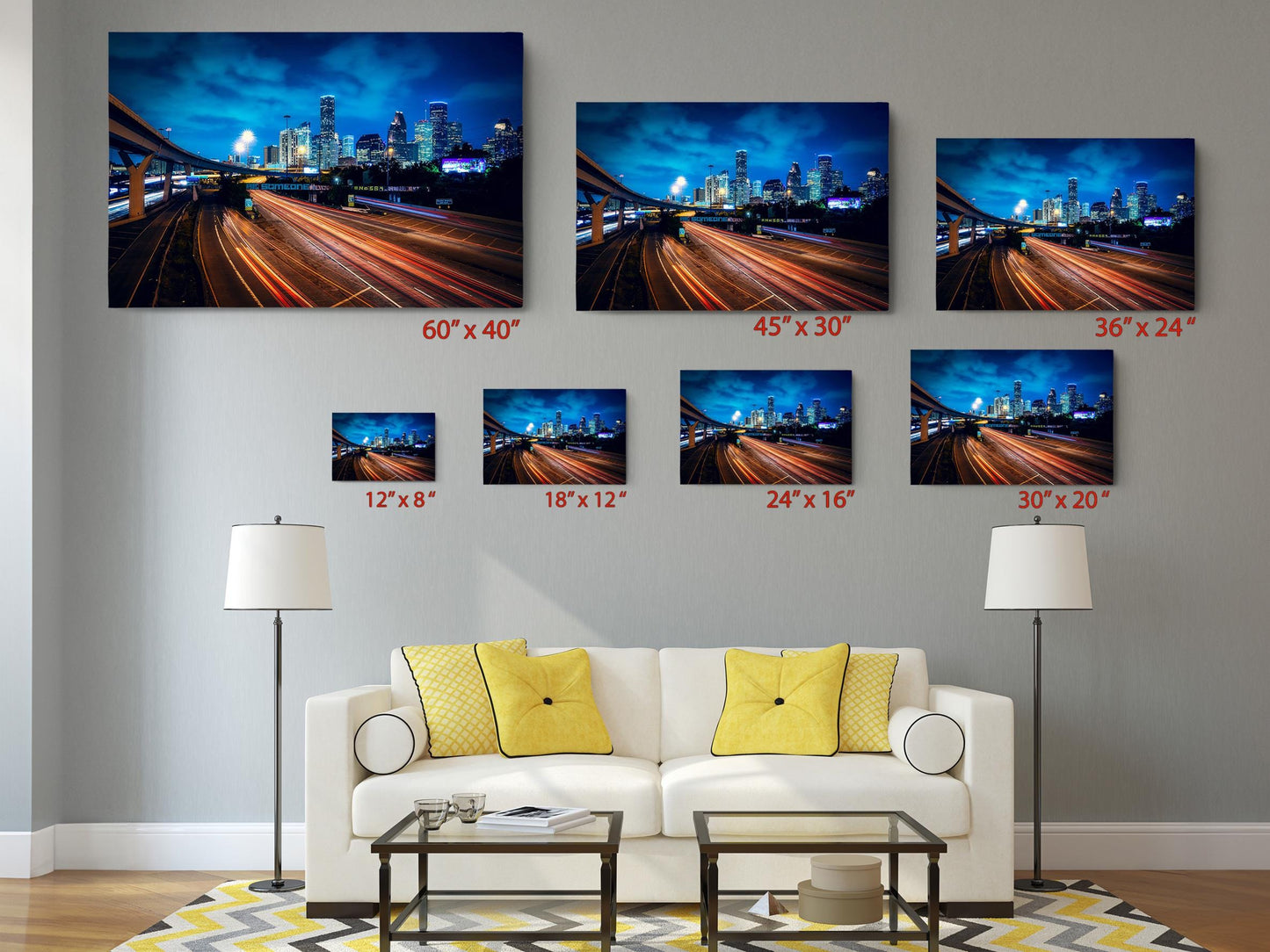 Houston Cityscape Canvas – Motivational Wall Art | Texas City Wall Decor Print