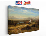 Buffalo Hunt Canvas | Native American Print - Western Wall Art, Ready to Hang