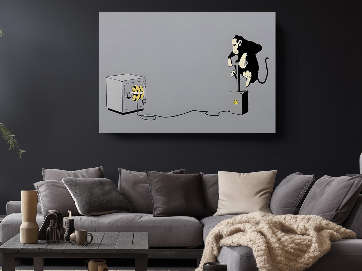 Banksy Monkey Canvas Print - Urban Street Art Wall Décor | Ready to Hang or Rolled
