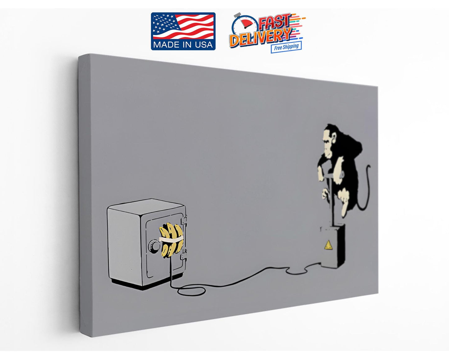 Banksy Monkey Canvas Print - Urban Street Art Wall Décor | Ready to Hang or Rolled