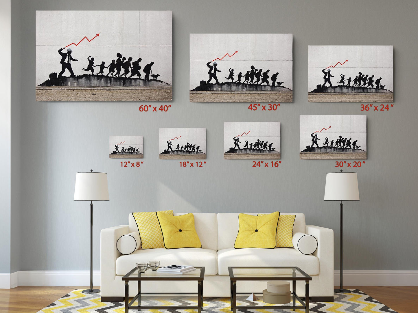 Banksy Refugee Canvas – Urban Street Art Wall Décor | Ready to Hang or Rolled