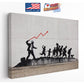 Banksy Refugee Canvas – Urban Street Art Wall Décor | Ready to Hang or Rolled