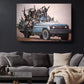 Banksy Canvas Print - Blue Truck Urban Street Art | Museum Quality Canvas Wall Decor