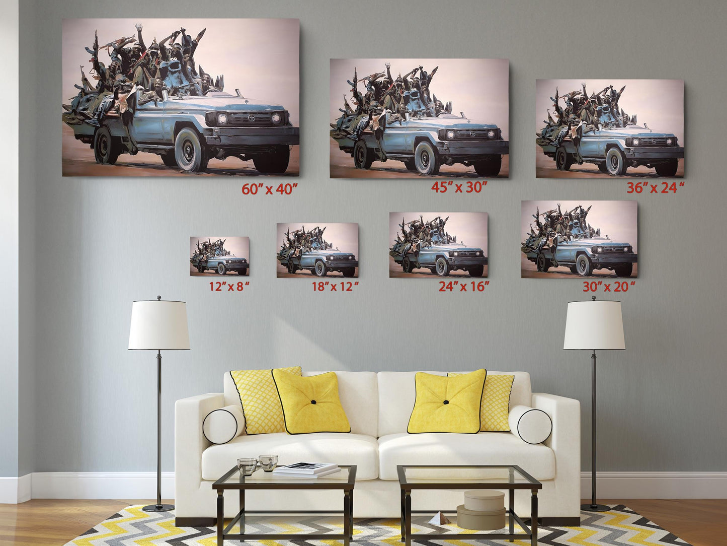 Banksy Canvas Print - Blue Truck Urban Street Art | Museum Quality Canvas Wall Decor
